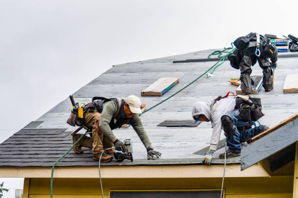 Professional Gutter Installation technician working in Ellwood City, PA